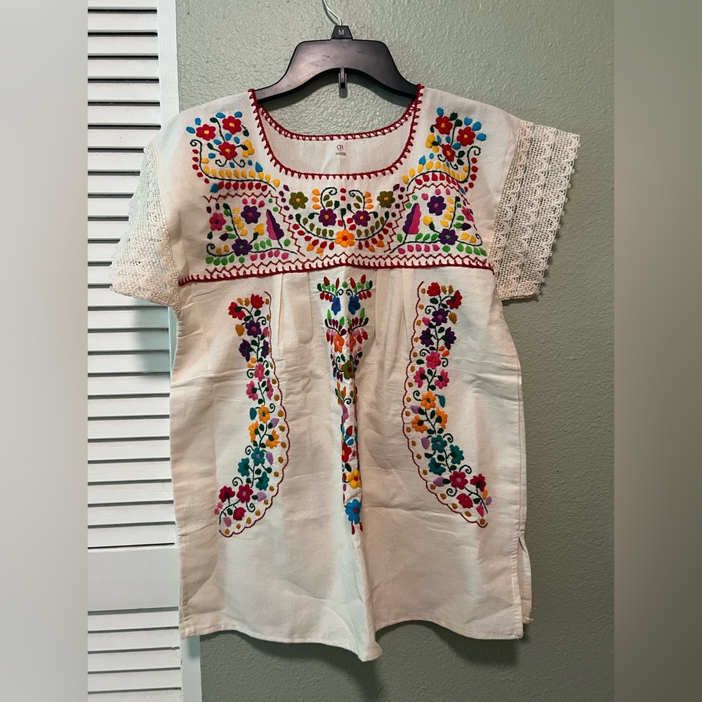 Colorful Embroidered Blouse